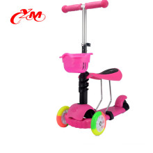 2016 hot 5 in 1 three wheel best kick scooter for kids/cheap kids scooter price/wholesale three wheel kids scooter with CE